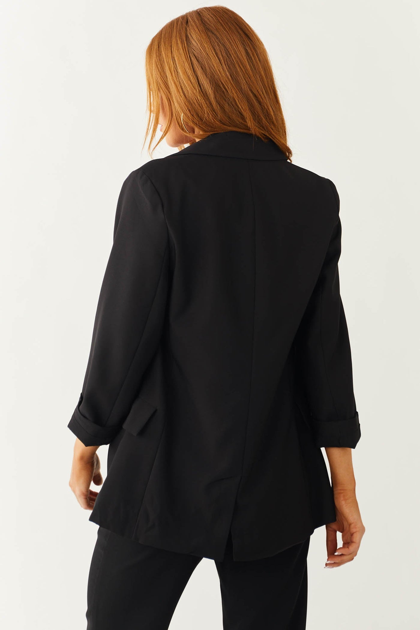Black Button Detail Blazer