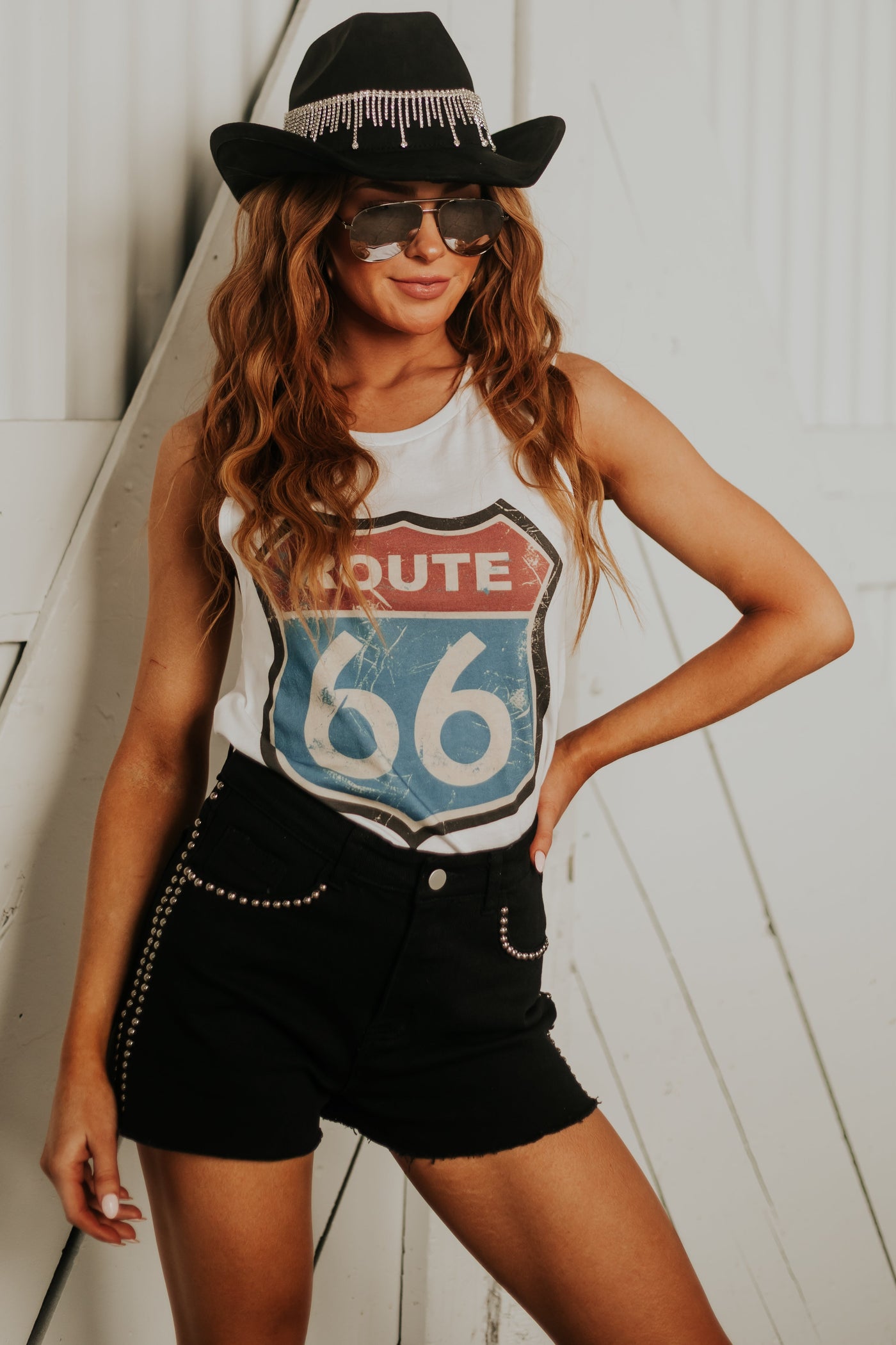 Black High Rise Denim Shorts with Stud Details