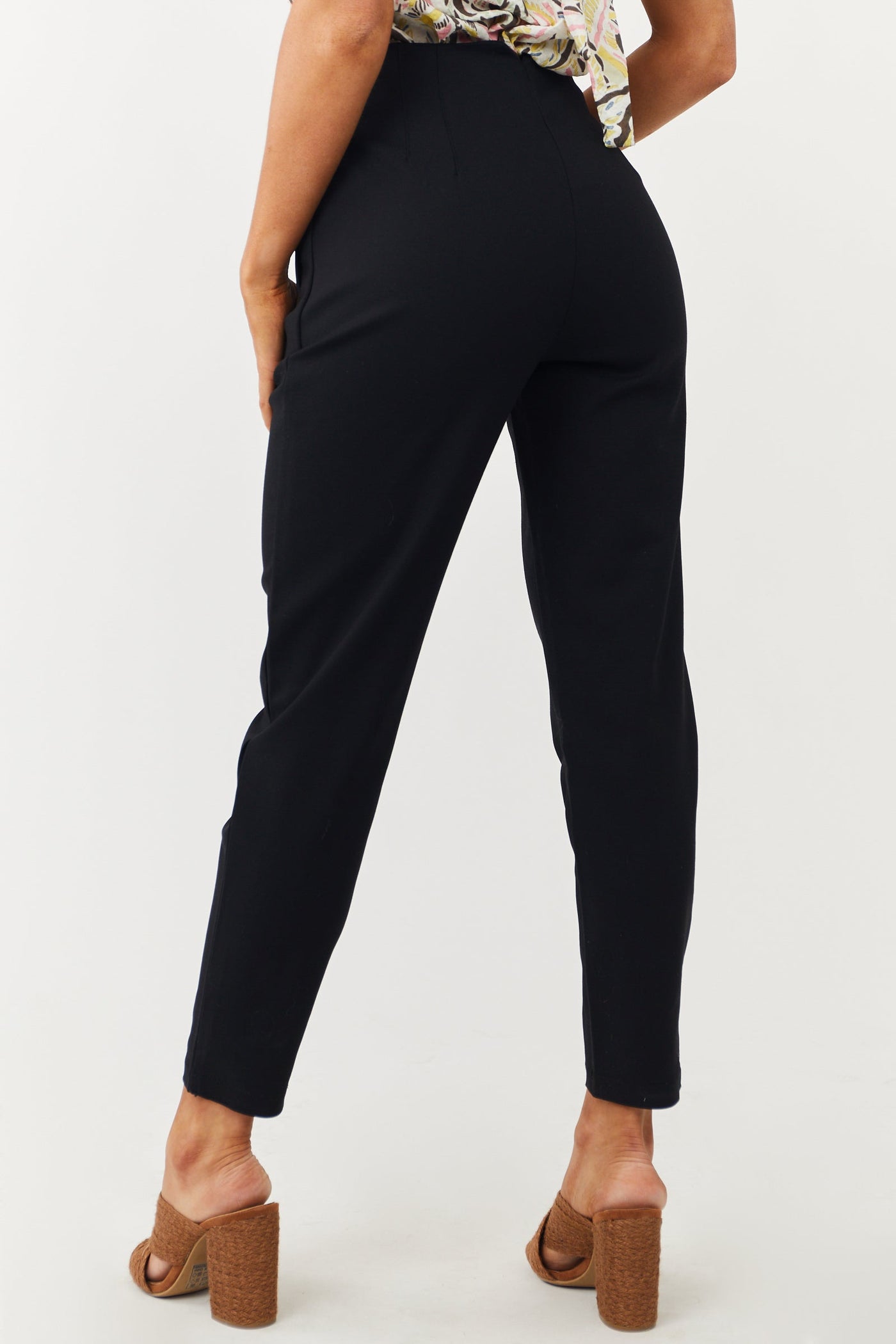 Black High Waisted Straight Pants