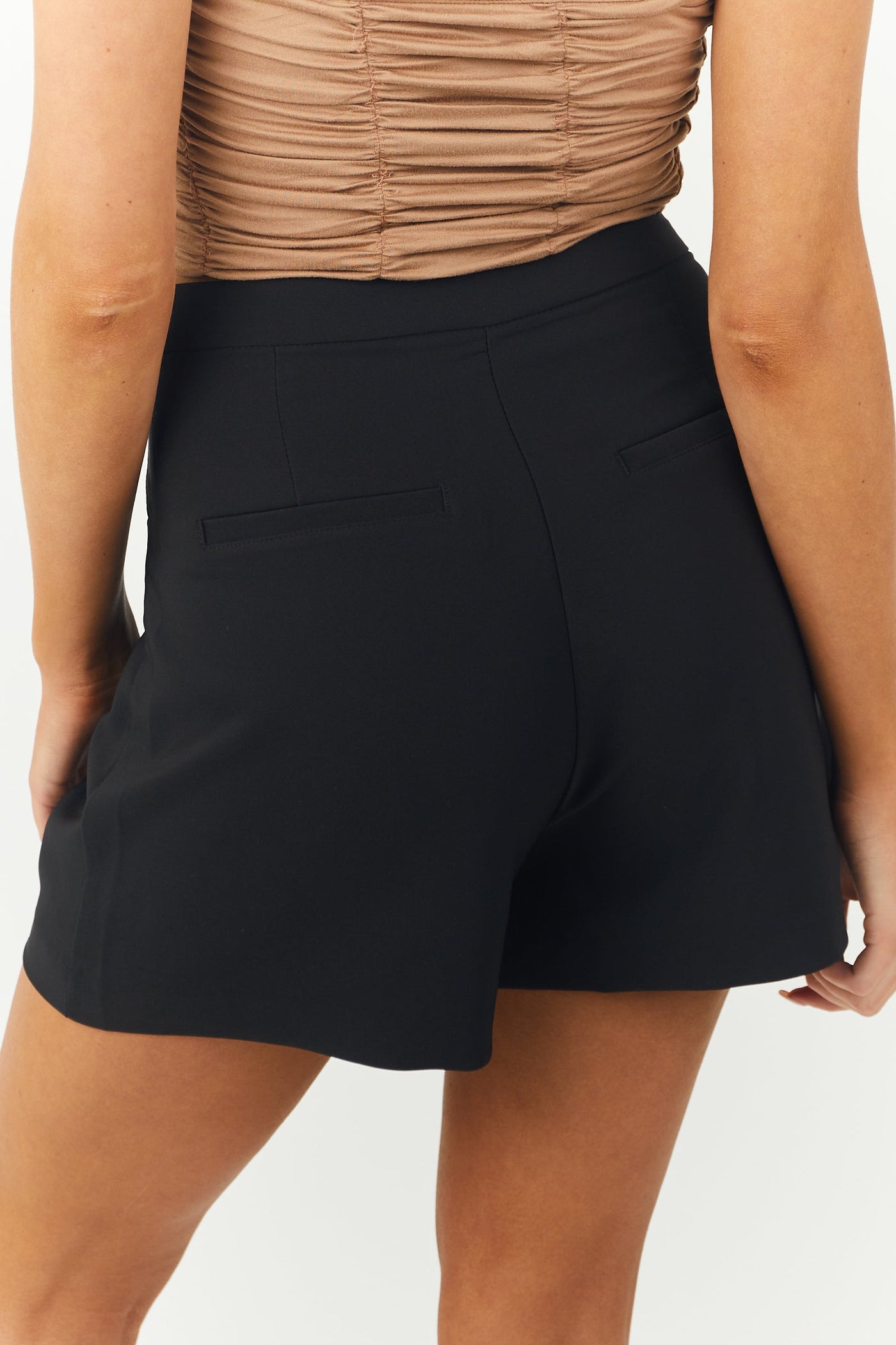 Black Loose Leg Woven Shorts
