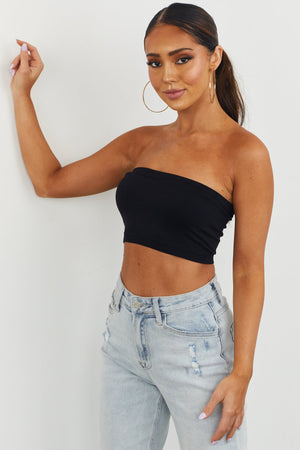 Black Seamless Stretchy Bandeau Undergarment