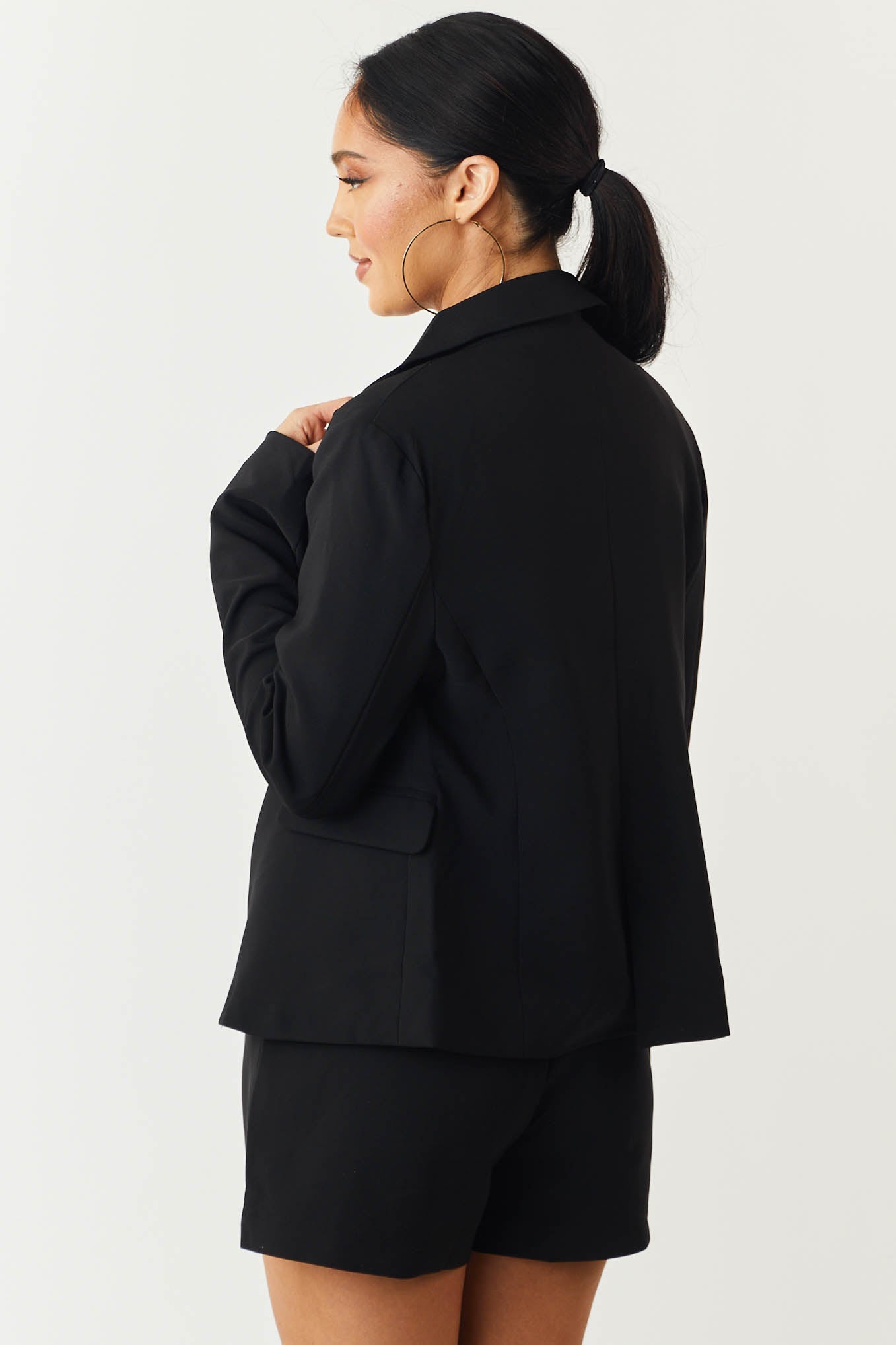 Black Single Button Blazer