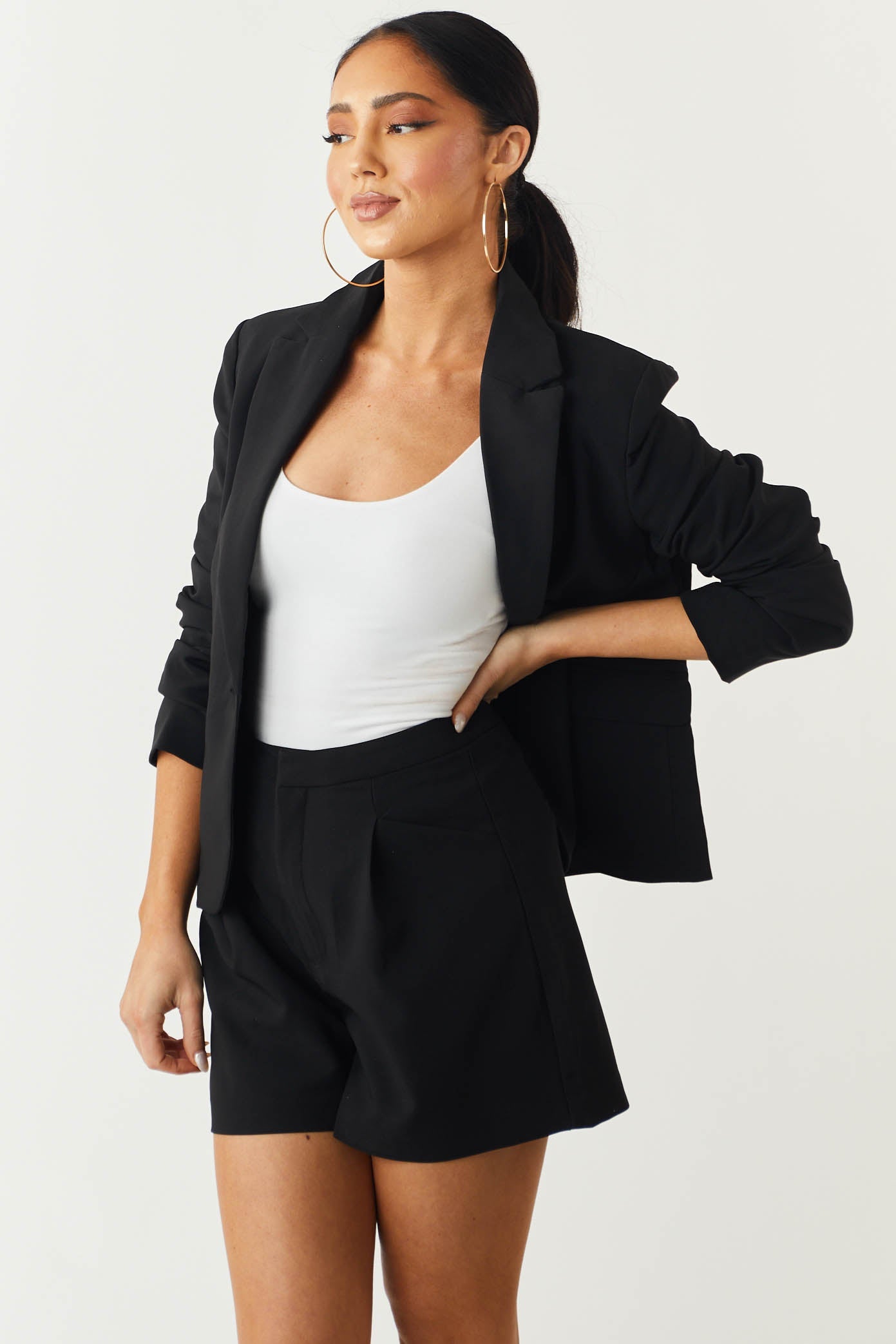 Black Single Button Blazer