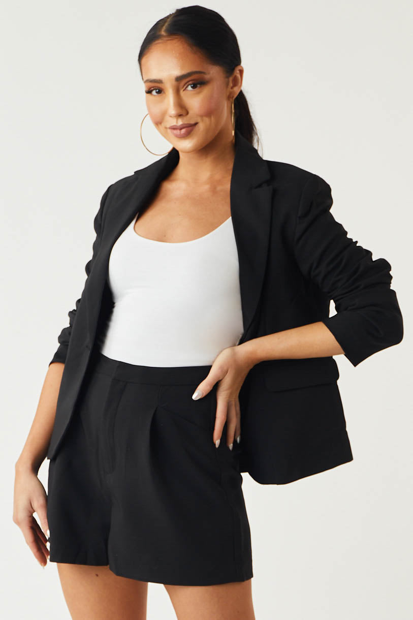 Black Single Button Blazer