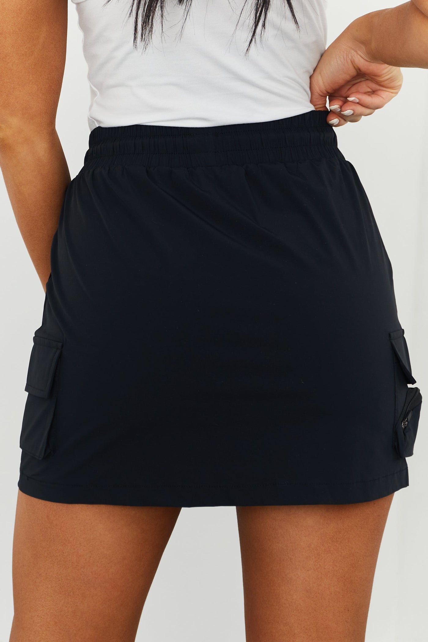 Black Utility Active Mini Skort