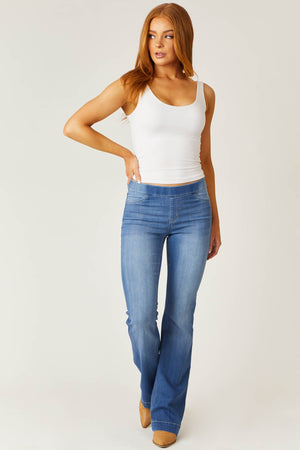 Blue Denim Flare Jeggings