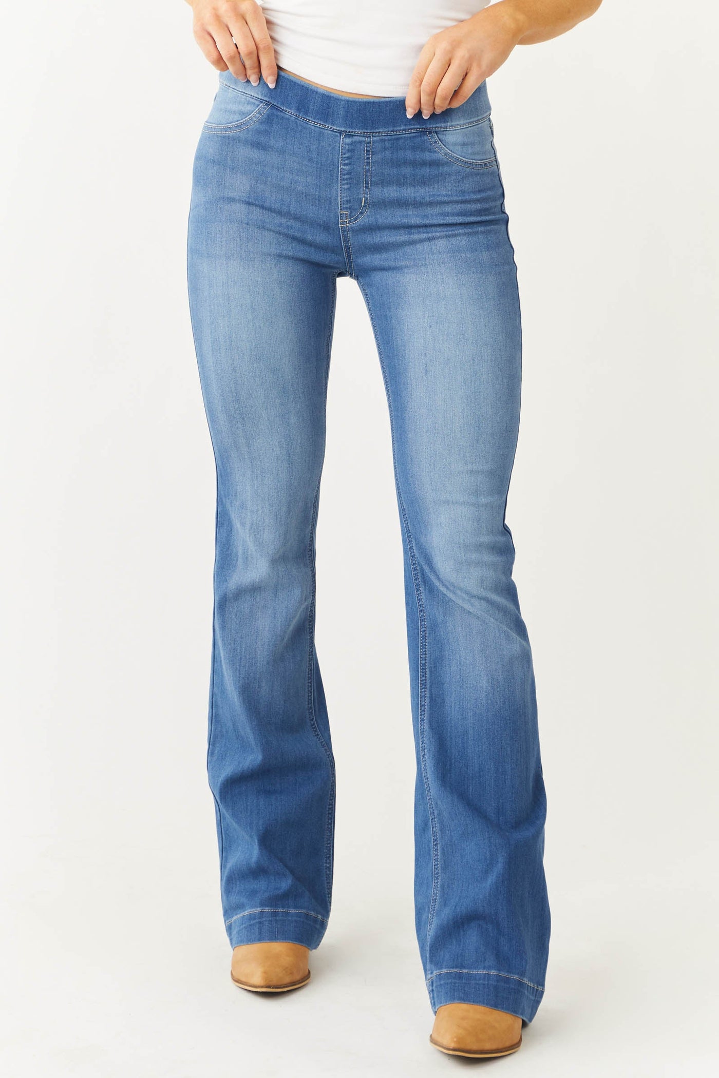 Blue Denim Flare Jeggings
