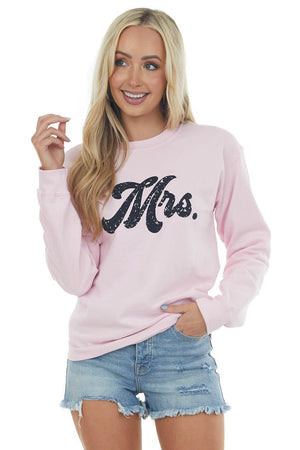 Blush Vintage 'Mrs' Fleece Lined Sweatshirt