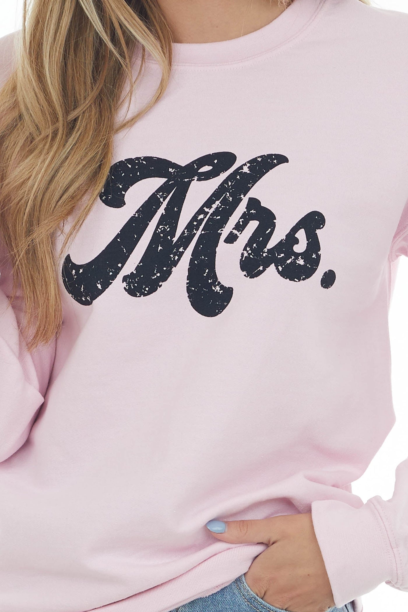 Blush Vintage 'Mrs' Fleece Lined Sweatshirt