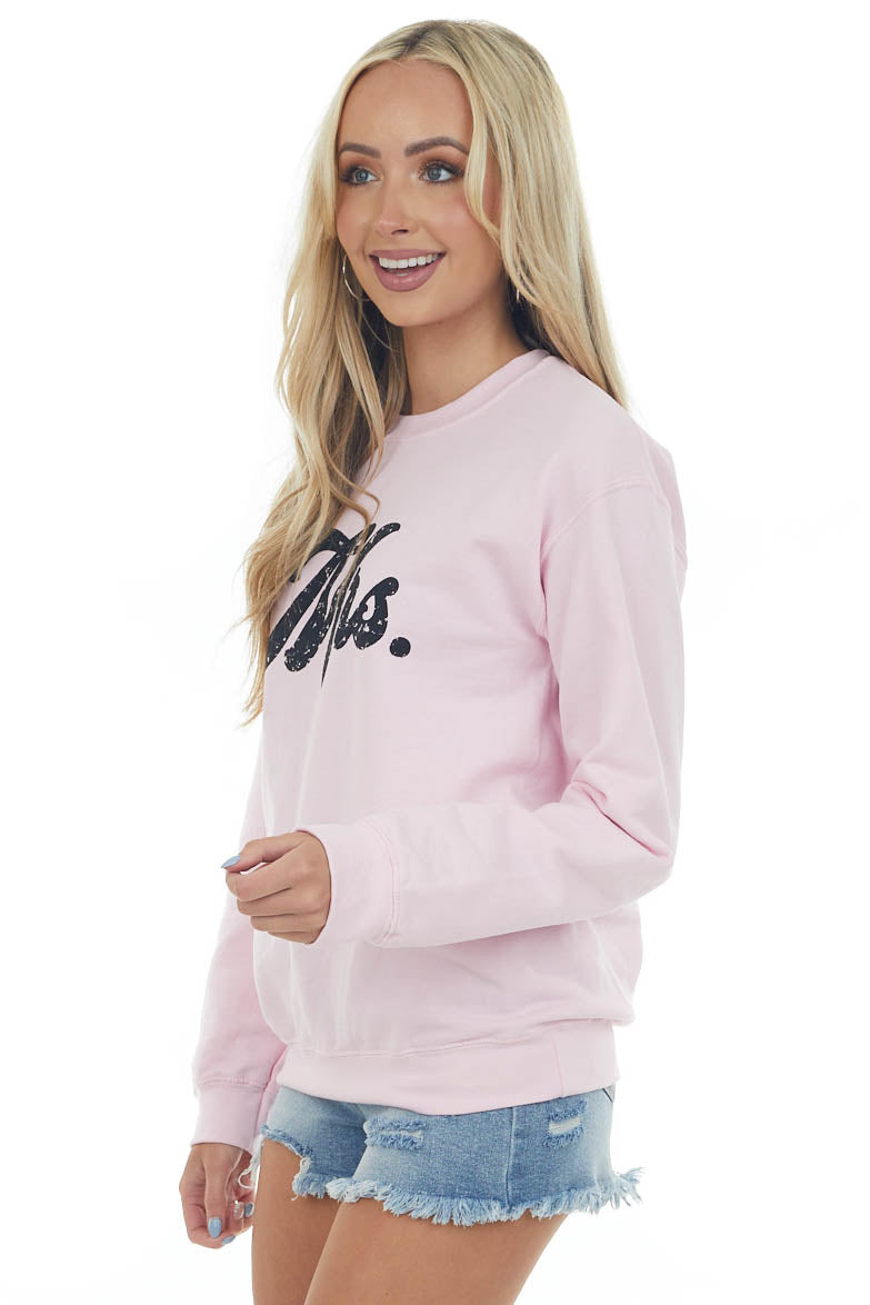 Blush Vintage 'Mrs' Fleece Lined Sweatshirt