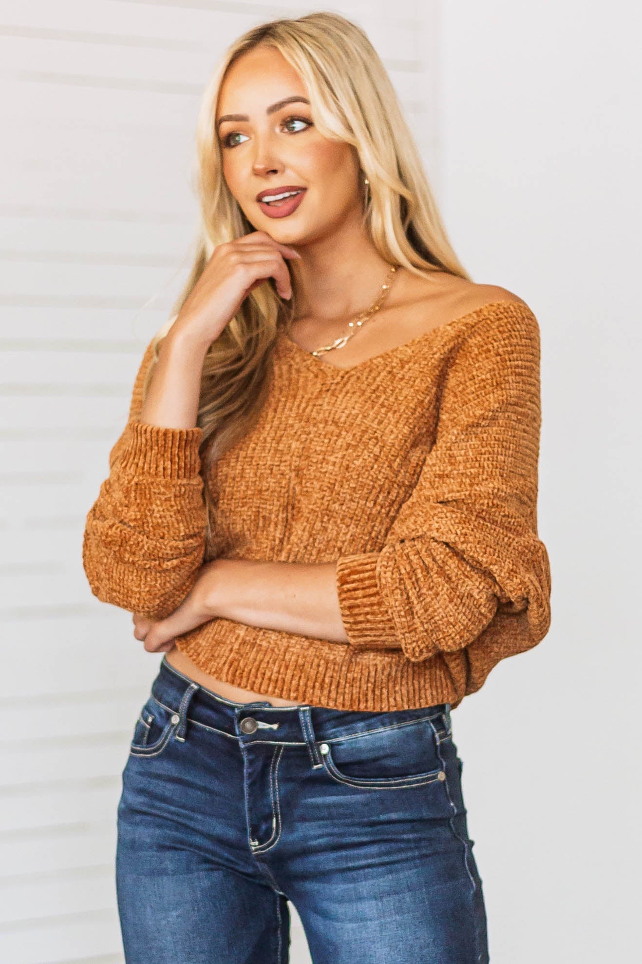 Brown Sugar Chenille Dolman Sleeve Wide Sweater