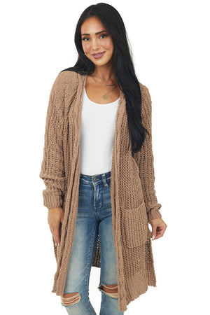 Brown Sugar Soft Chunky Cable Knit Cardigan