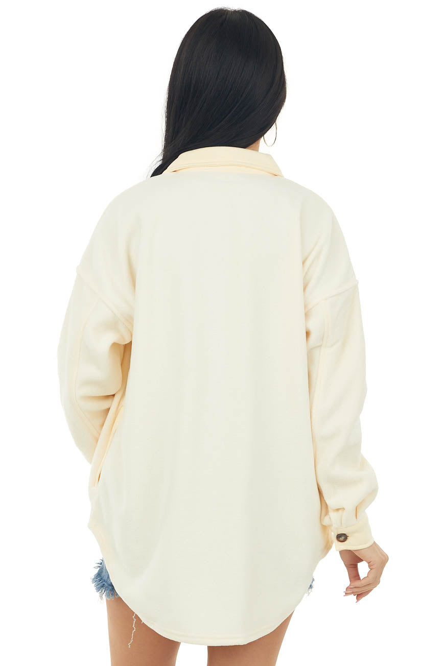 Buttercream Soft Fleece Button Up Shirt Jacket