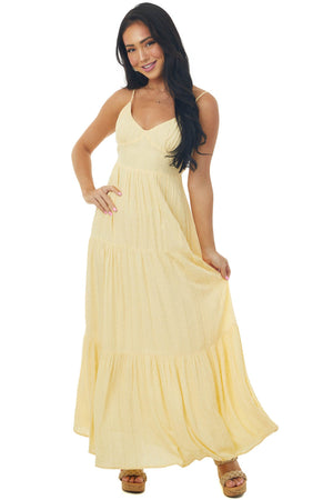 Buttercream Swiss Dot Babydoll Maxi Dress