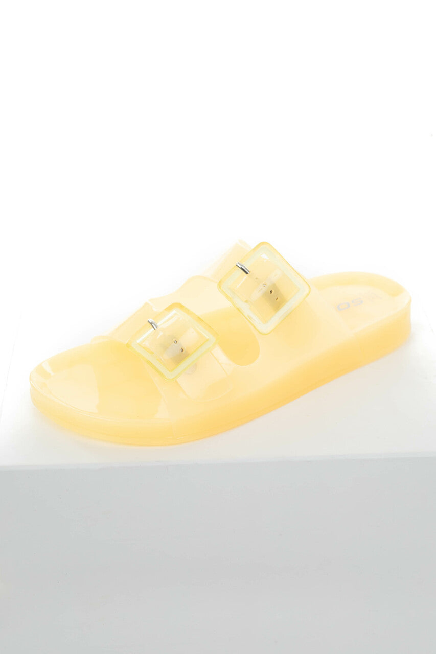 Buttercream Double Buckle Jelly Slip On Sandal 