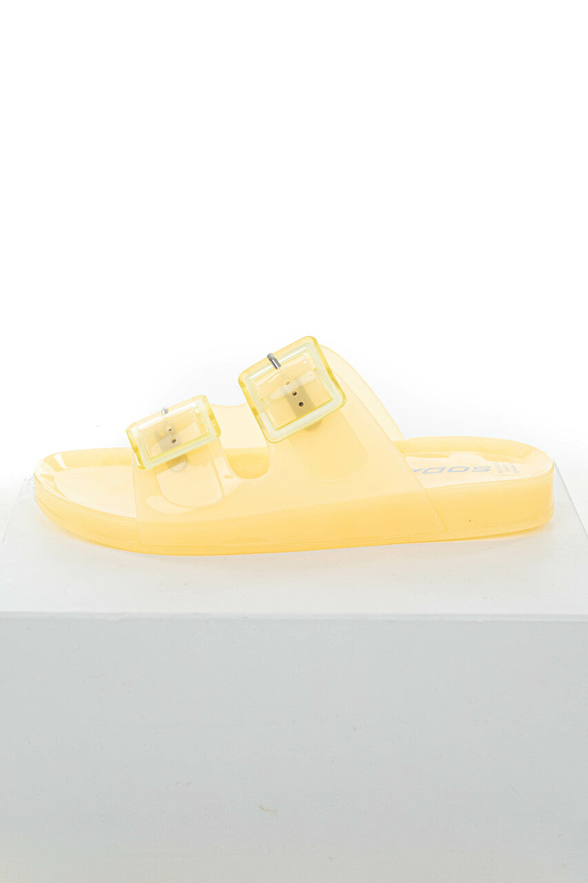 Buttercream Double Buckle Jelly Slip On Sandal 