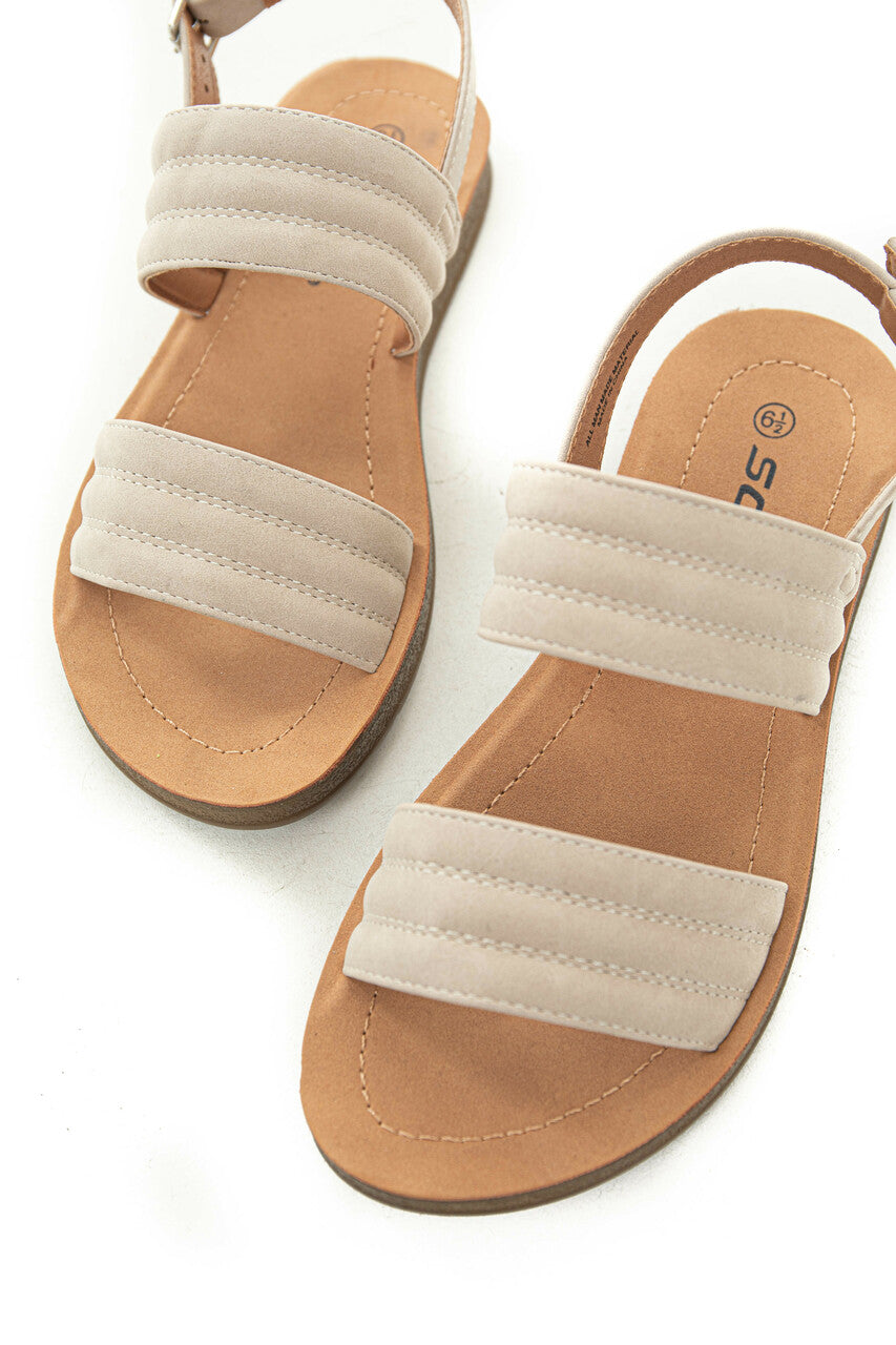 Camel Double Strap Sling Back Sandals