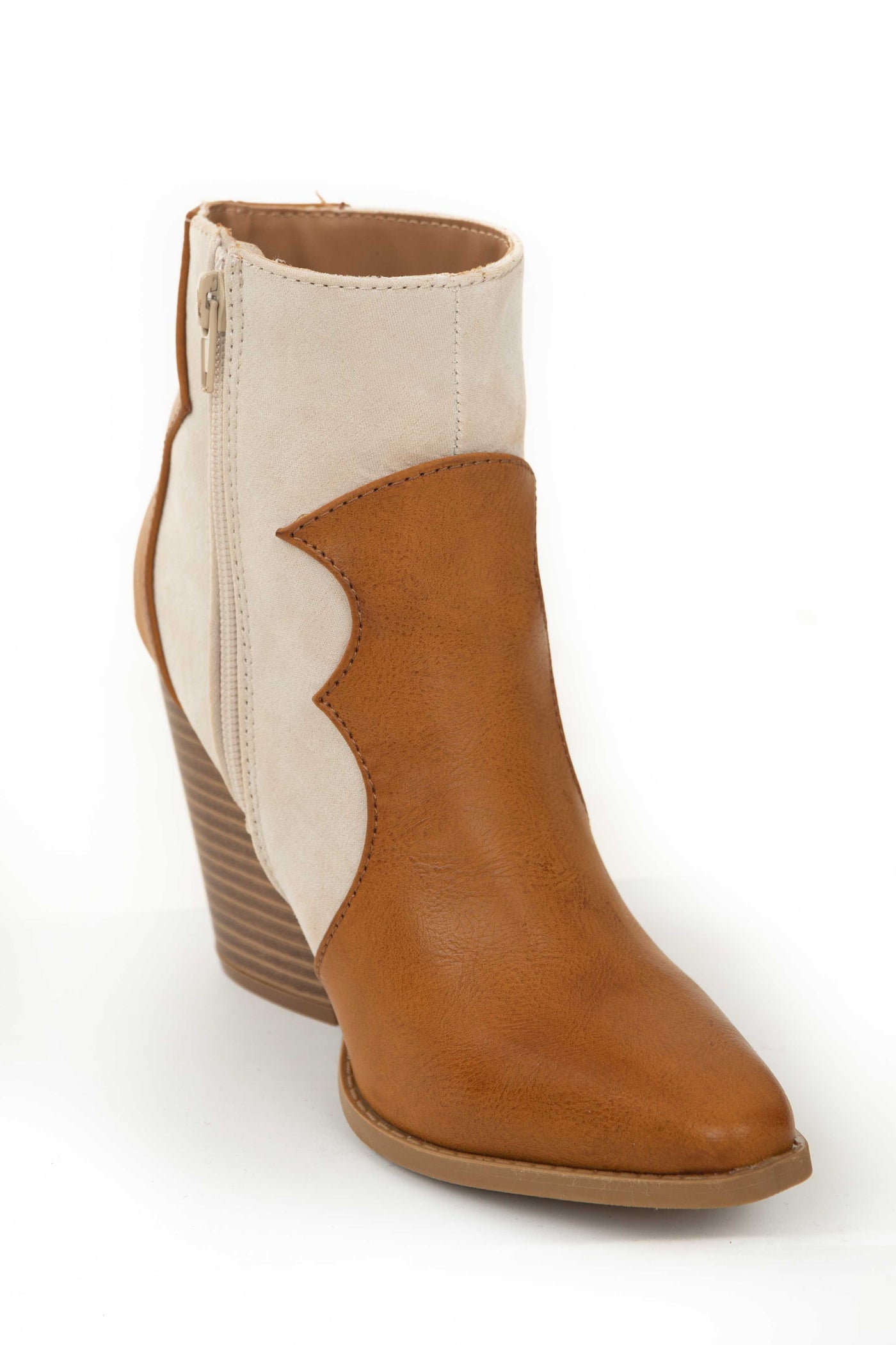 Caramel and Coconut Western Style Booties