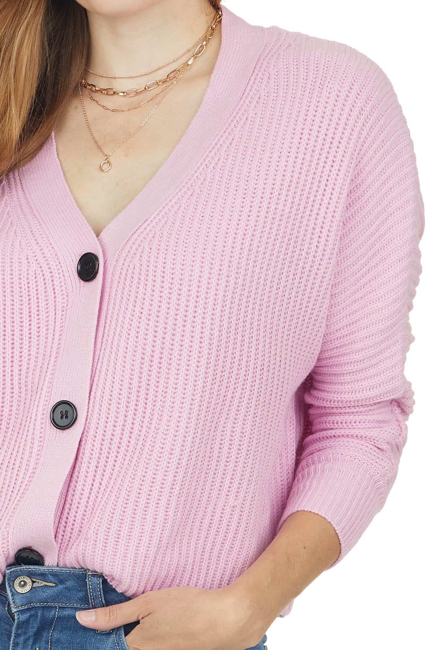 Carnation Dolman Sleeve Ribbed Knit Cardigan