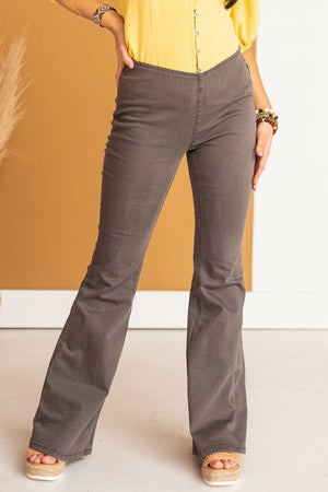 Charcoal High Rise Flare Jeggings