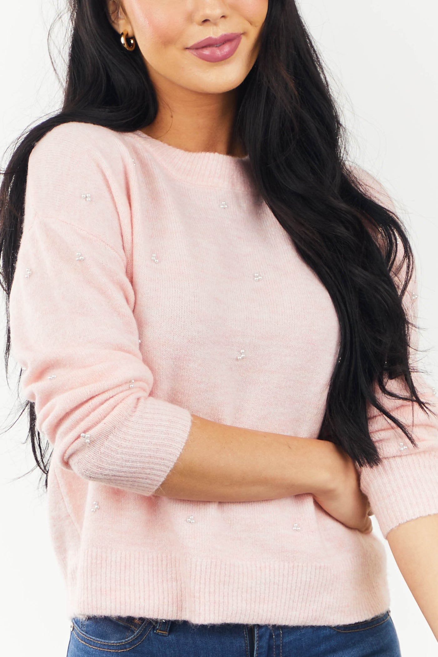 Cherry Blossom Pearl Embellished Sweater