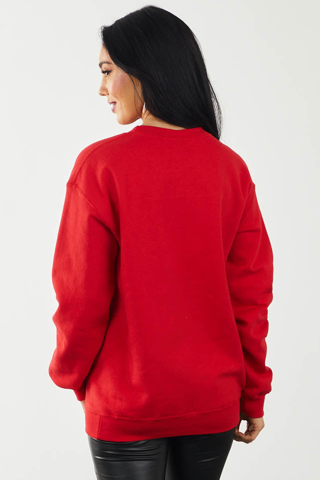 Cherry Red 'Babe' Heart Graphic Sweatshirt