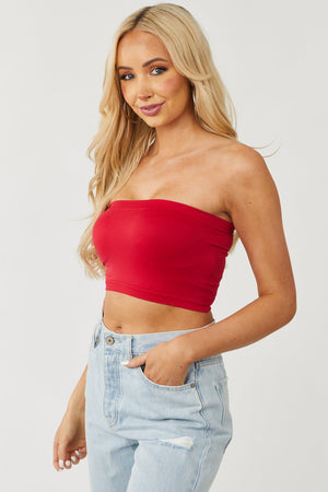 Cherry Solid Stretchy Knit Bandeau