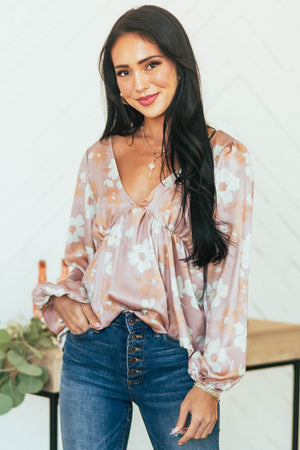 Cherry Blossom Floral Strappy Back Babydoll Top