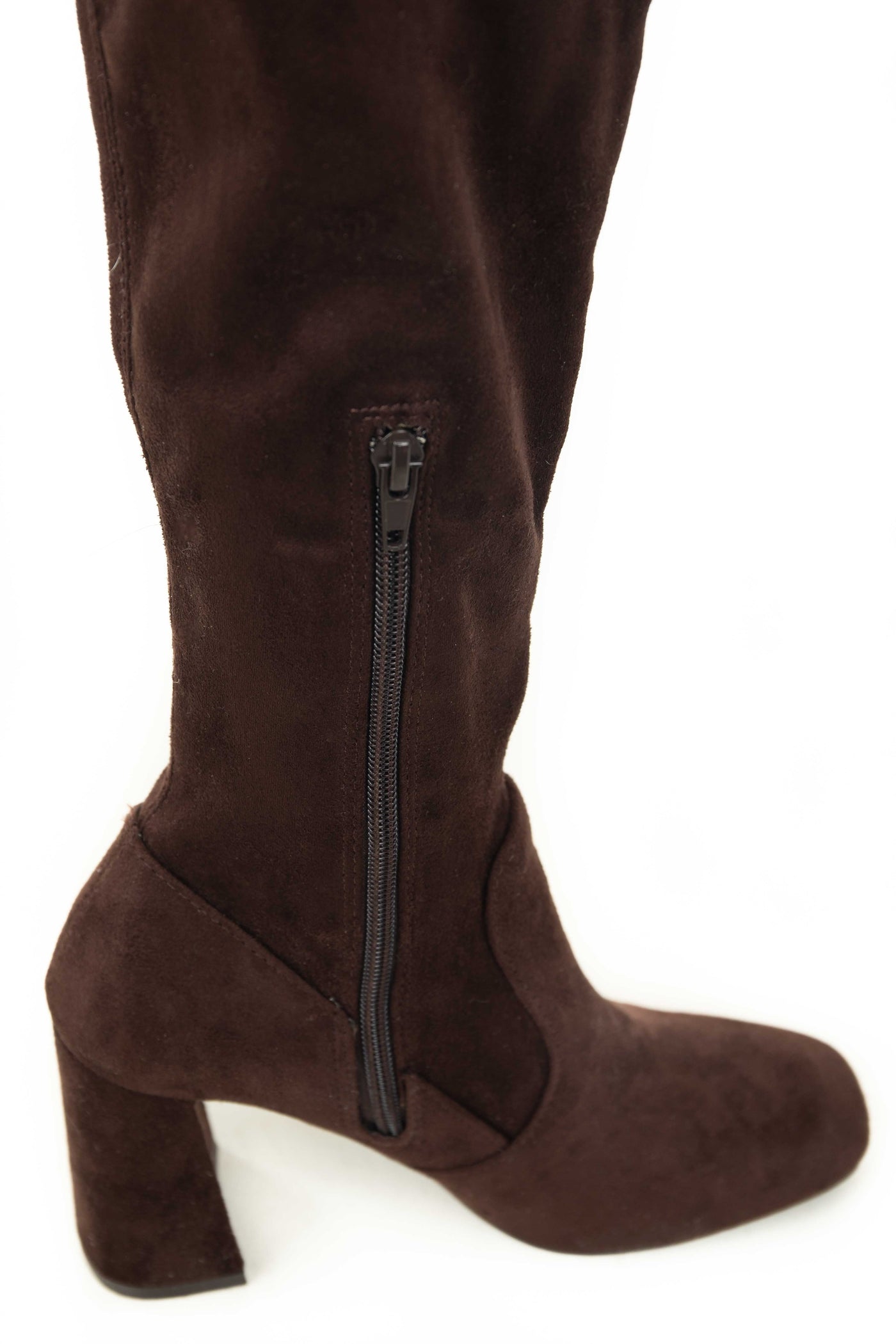 Chocolate Faux Suede Thigh High Boots
