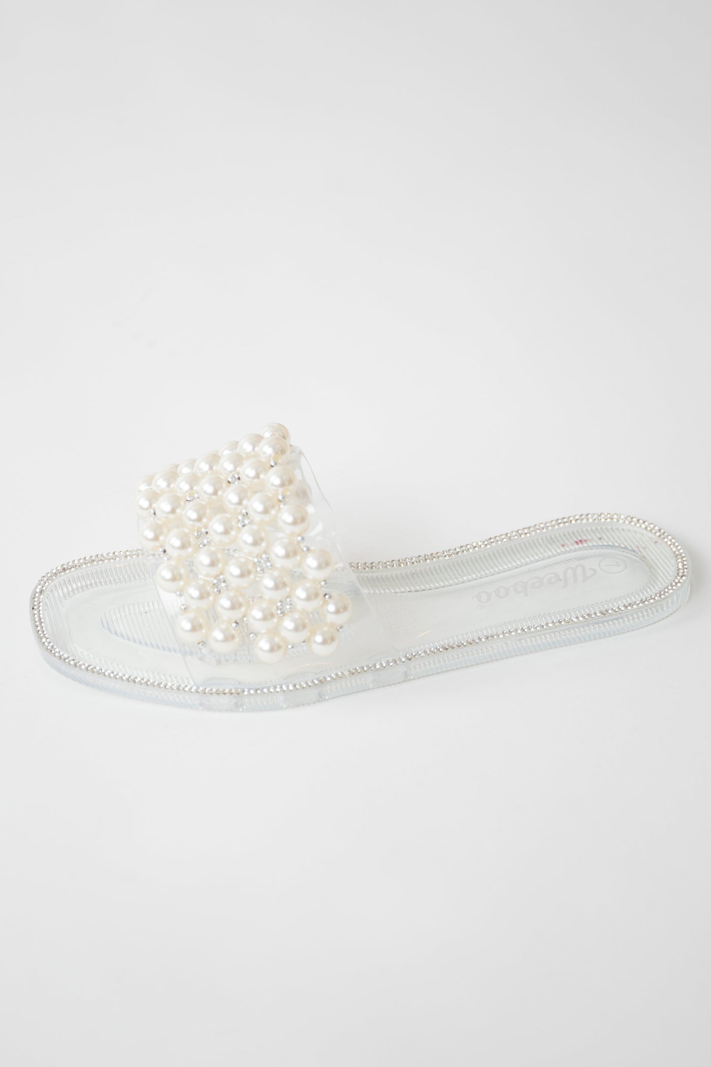Clear Pearl Strap Slip On Jelly Sandals