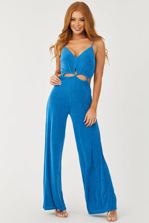 Cobalt Sleeveless Cut Out Waist Jumpsuit