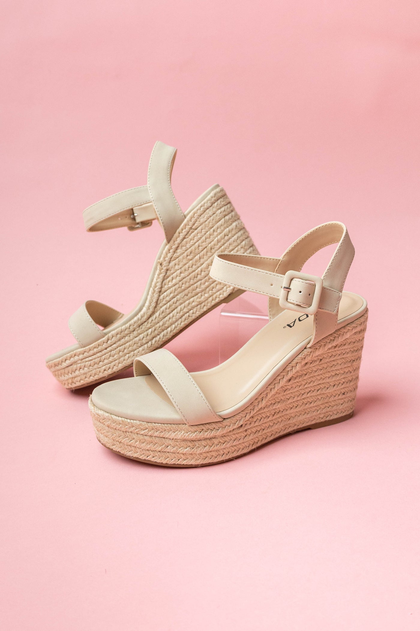 Coconut Faux Nubuck Open Toe Espadrille Wedges