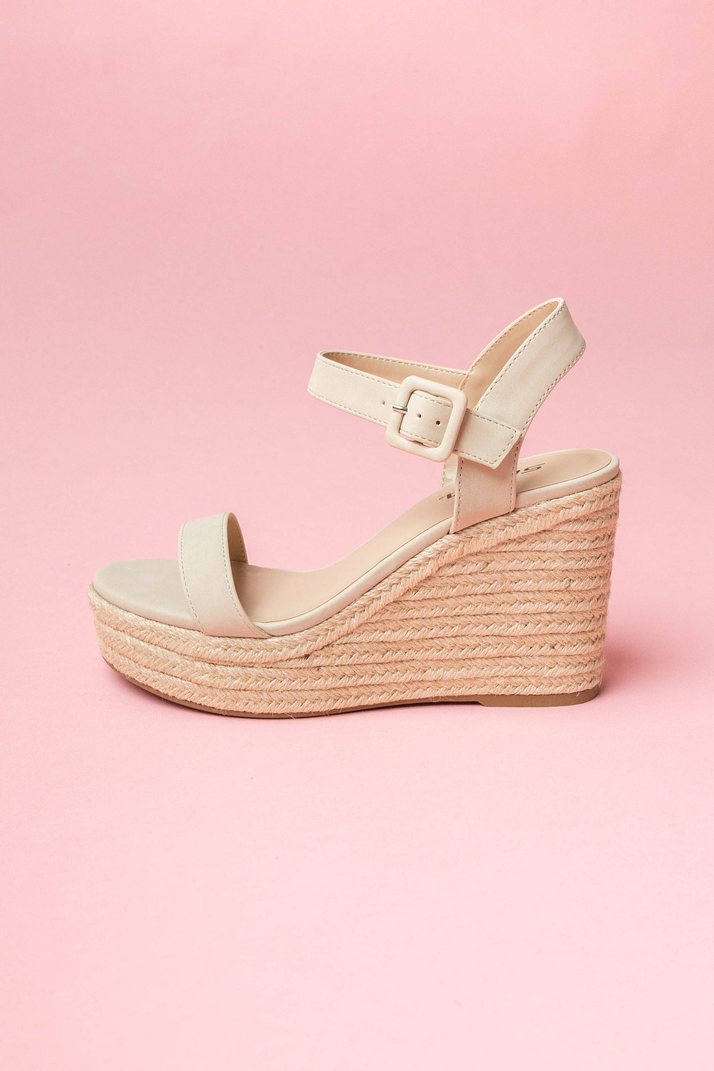Coconut Faux Nubuck Open Toe Espadrille Wedges