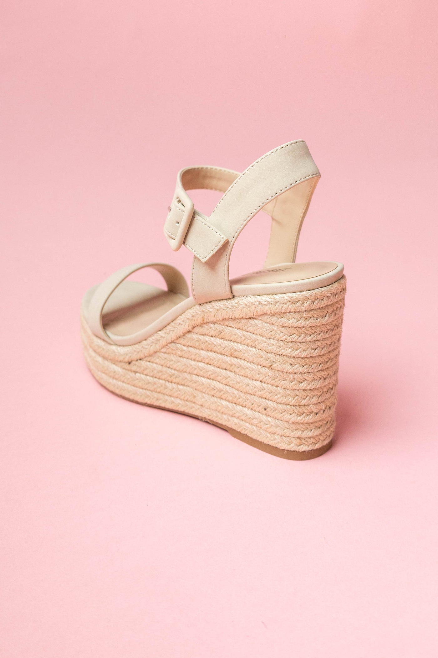 Coconut Faux Nubuck Open Toe Espadrille Wedges