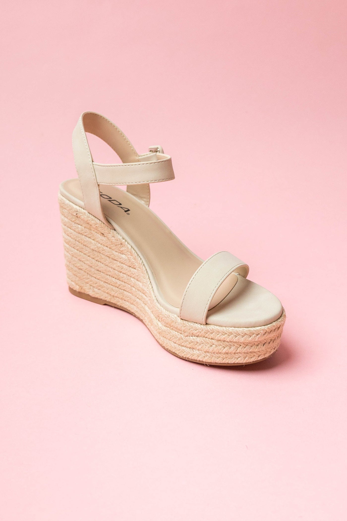 Coconut Faux Nubuck Open Toe Espadrille Wedges