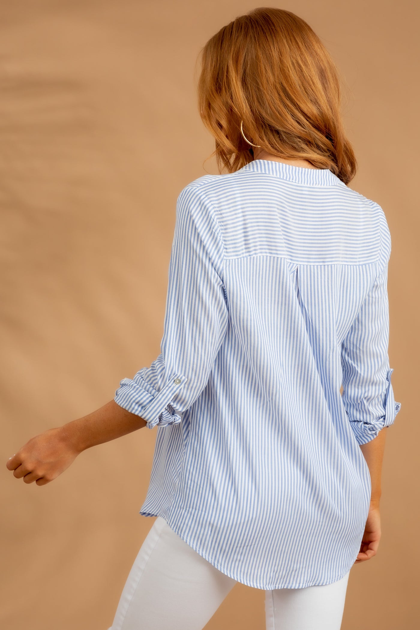 Cornflower Striped Chest Pocket Button Shirt