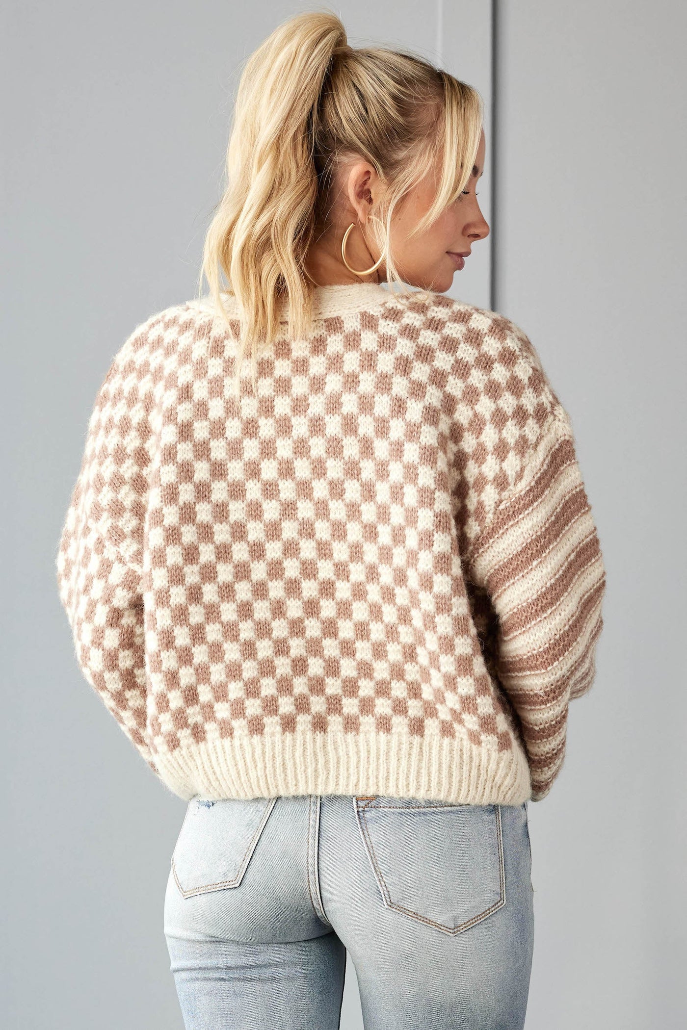 Cream Multiprint Button Front Cardigan