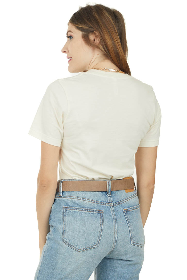 Cream 'Spice Girl' Graphic Short Sleeve Top