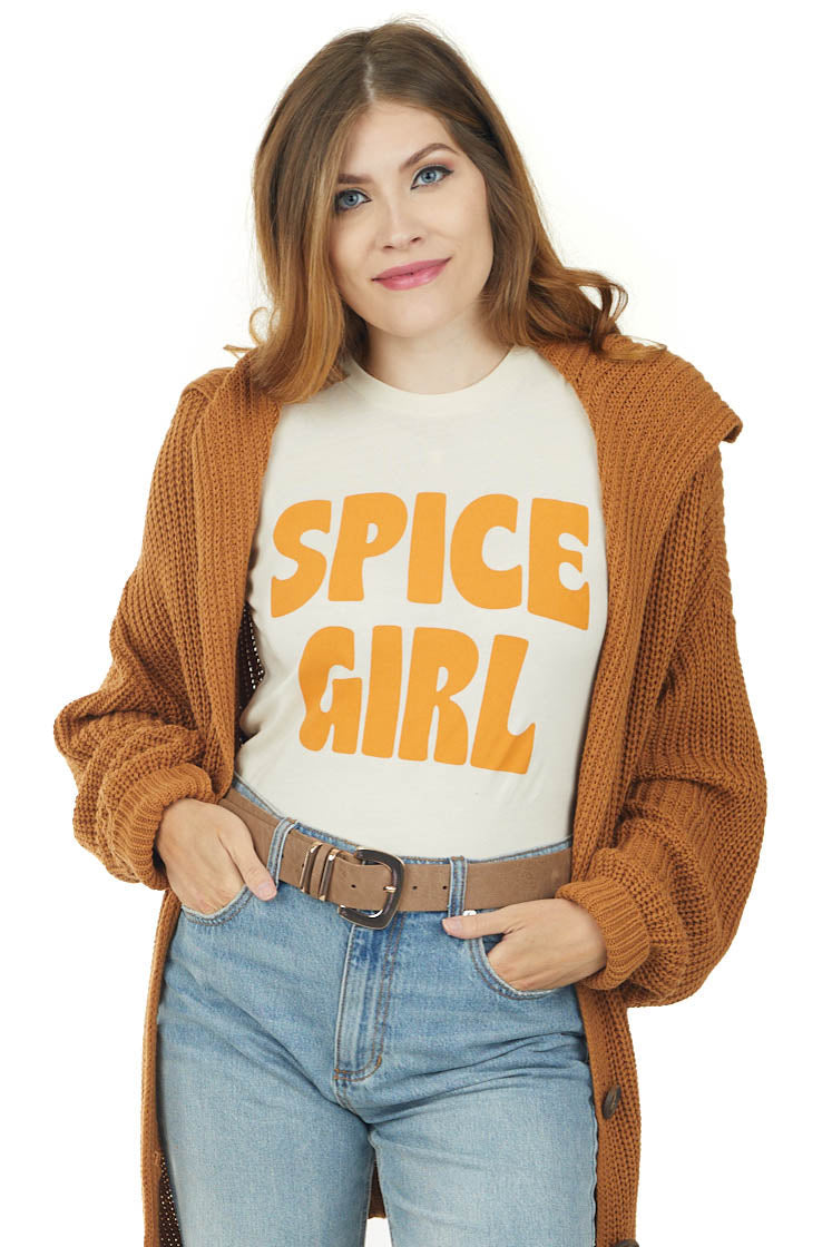 Cream 'Spice Girl' Graphic Short Sleeve Top