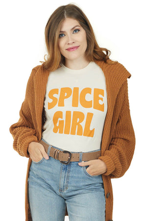 Cream 'Spice Girl' Graphic Short Sleeve Top