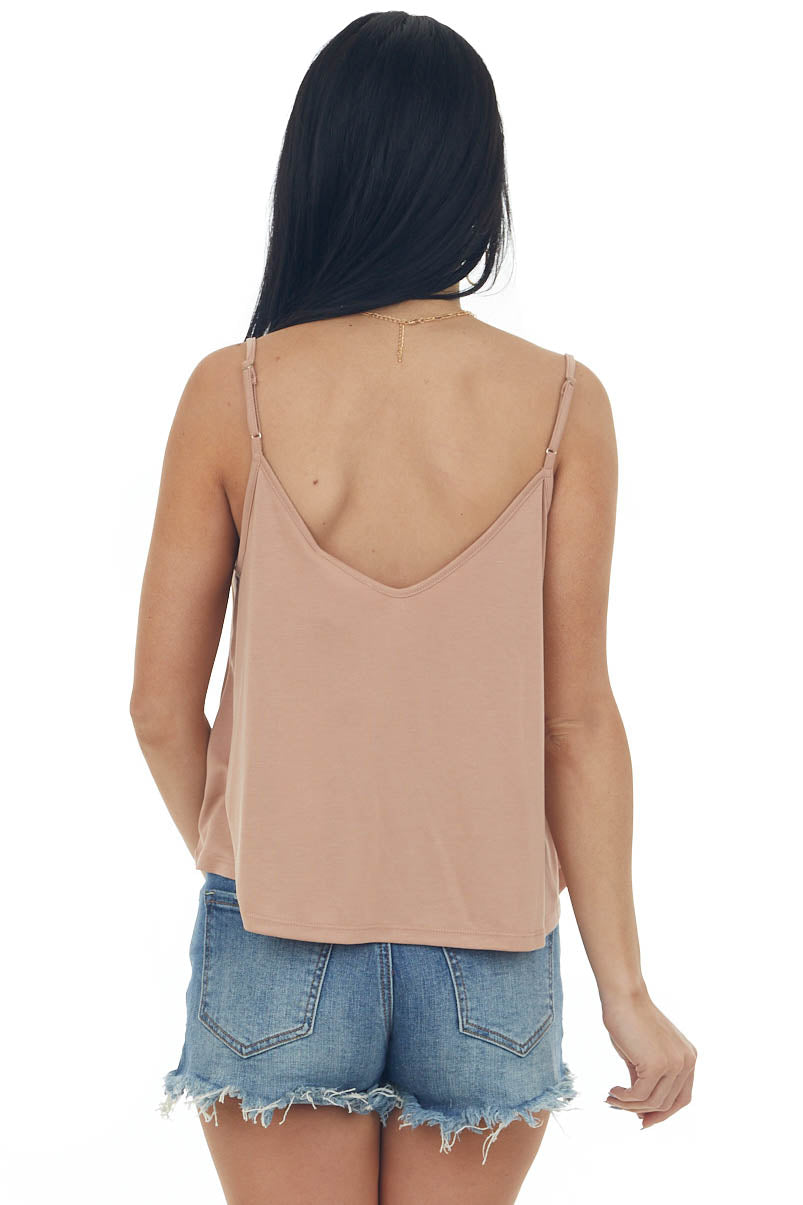 Dark Apricot Adjustable Strap Cropped Camisole