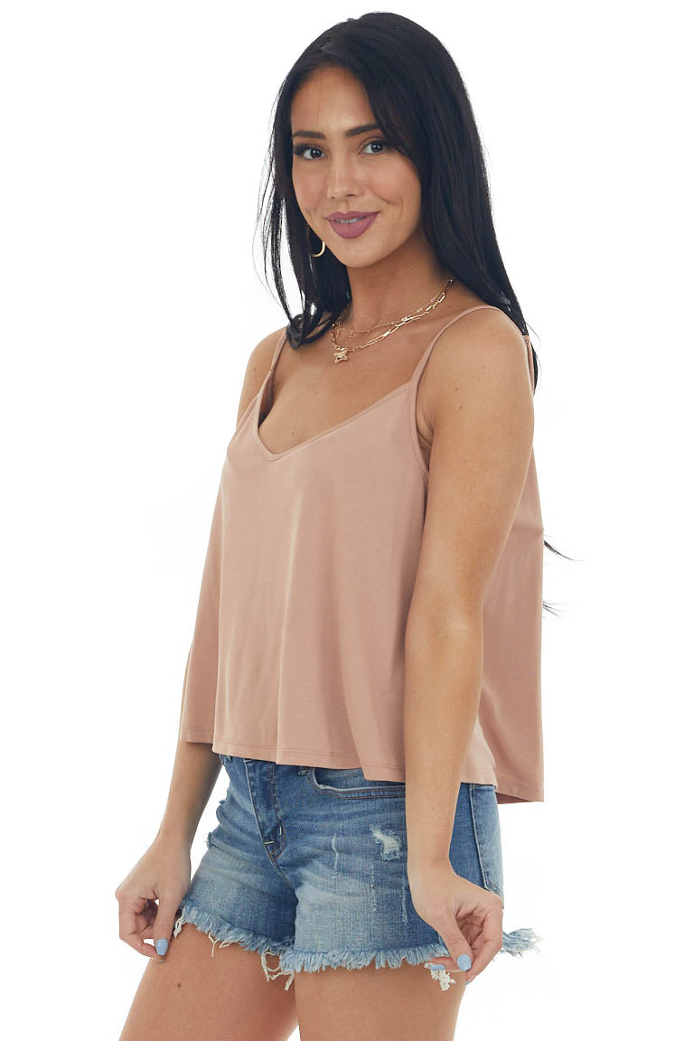 Dark Apricot Adjustable Strap Cropped Camisole