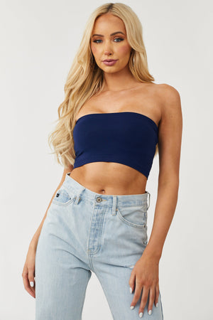 Dark Navy Seamless Stretchy Bandeau Undergarment