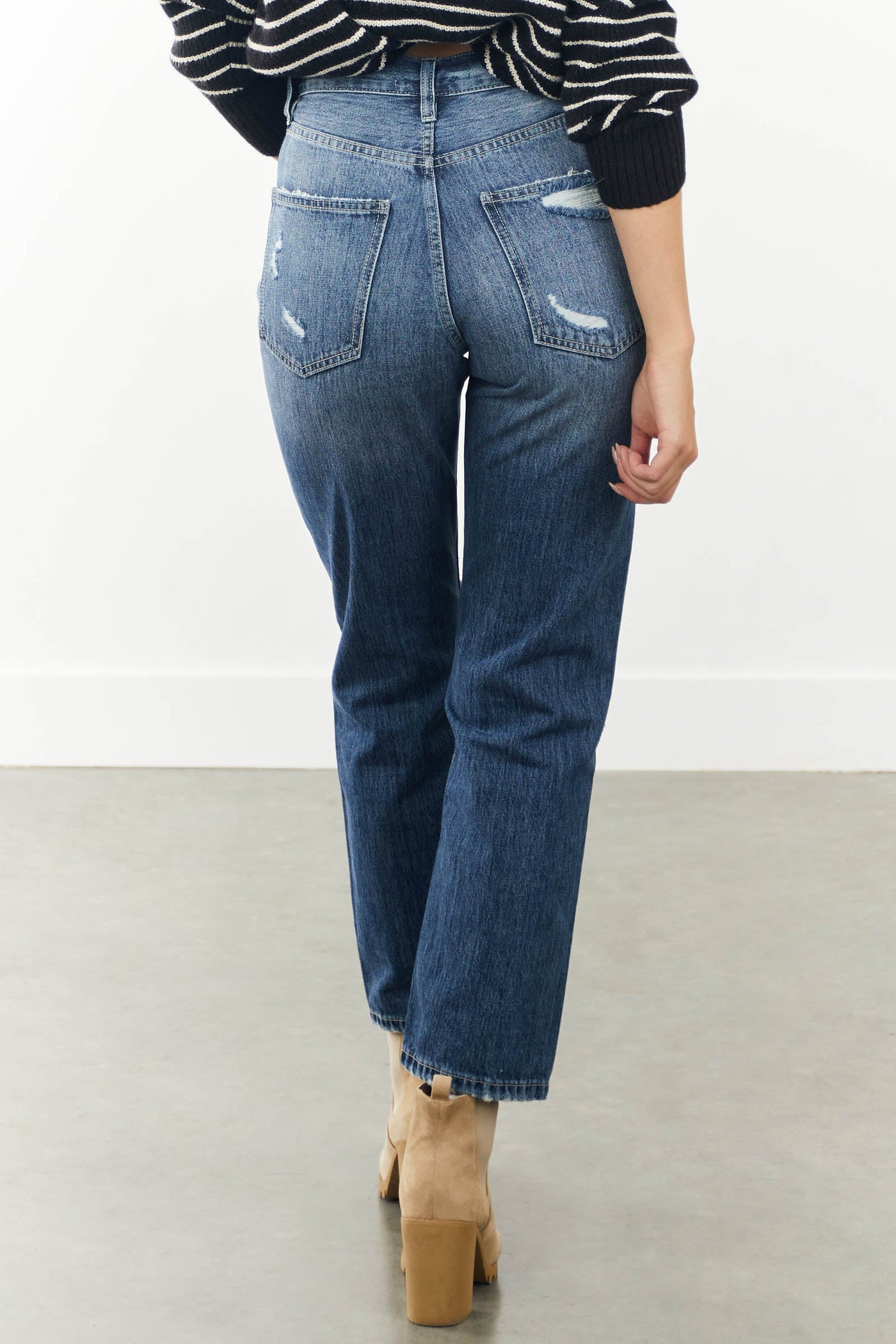Dark Wash High Rise 90s Boyfriend Jeans