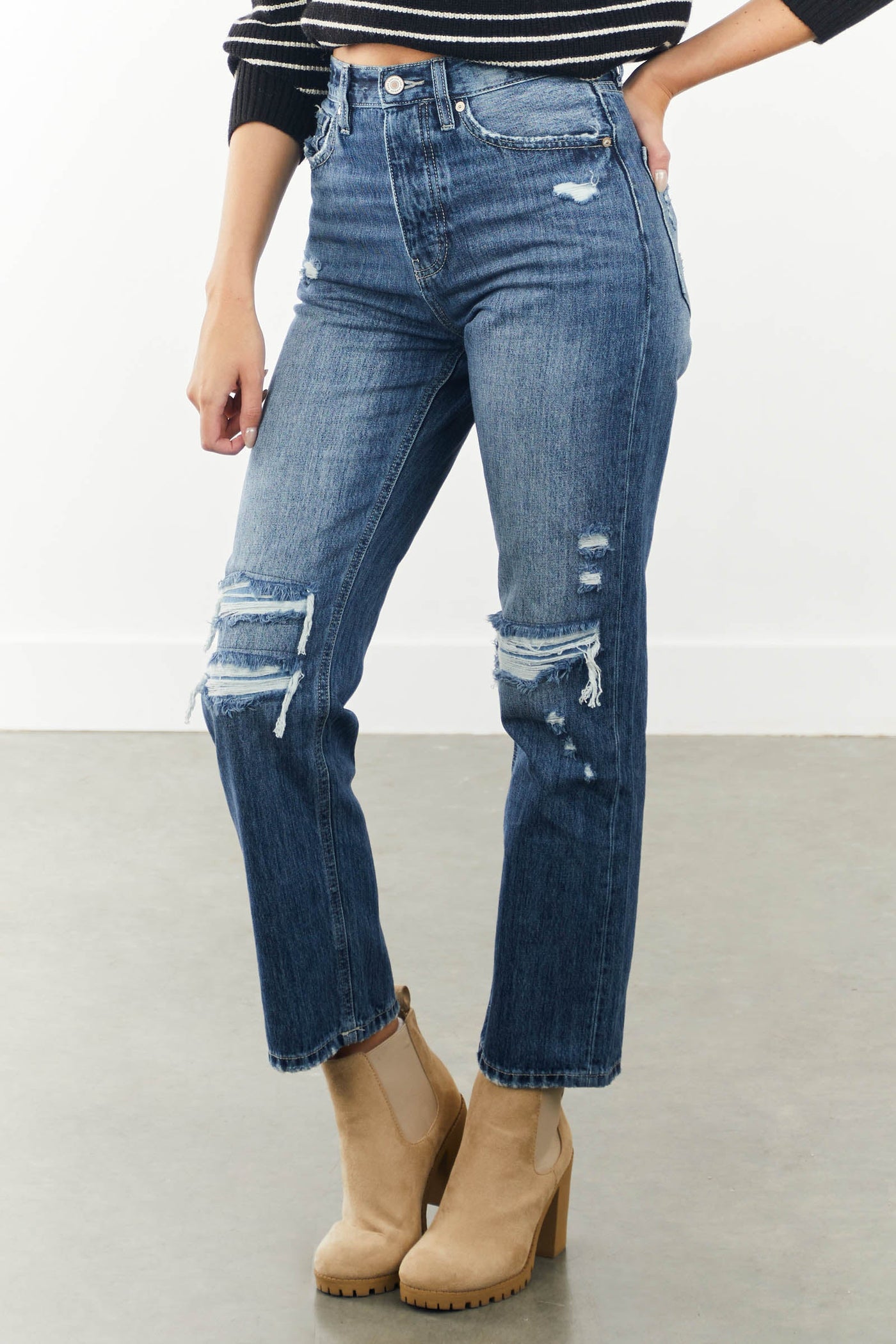 Dark Wash High Rise 90s Boyfriend Jeans