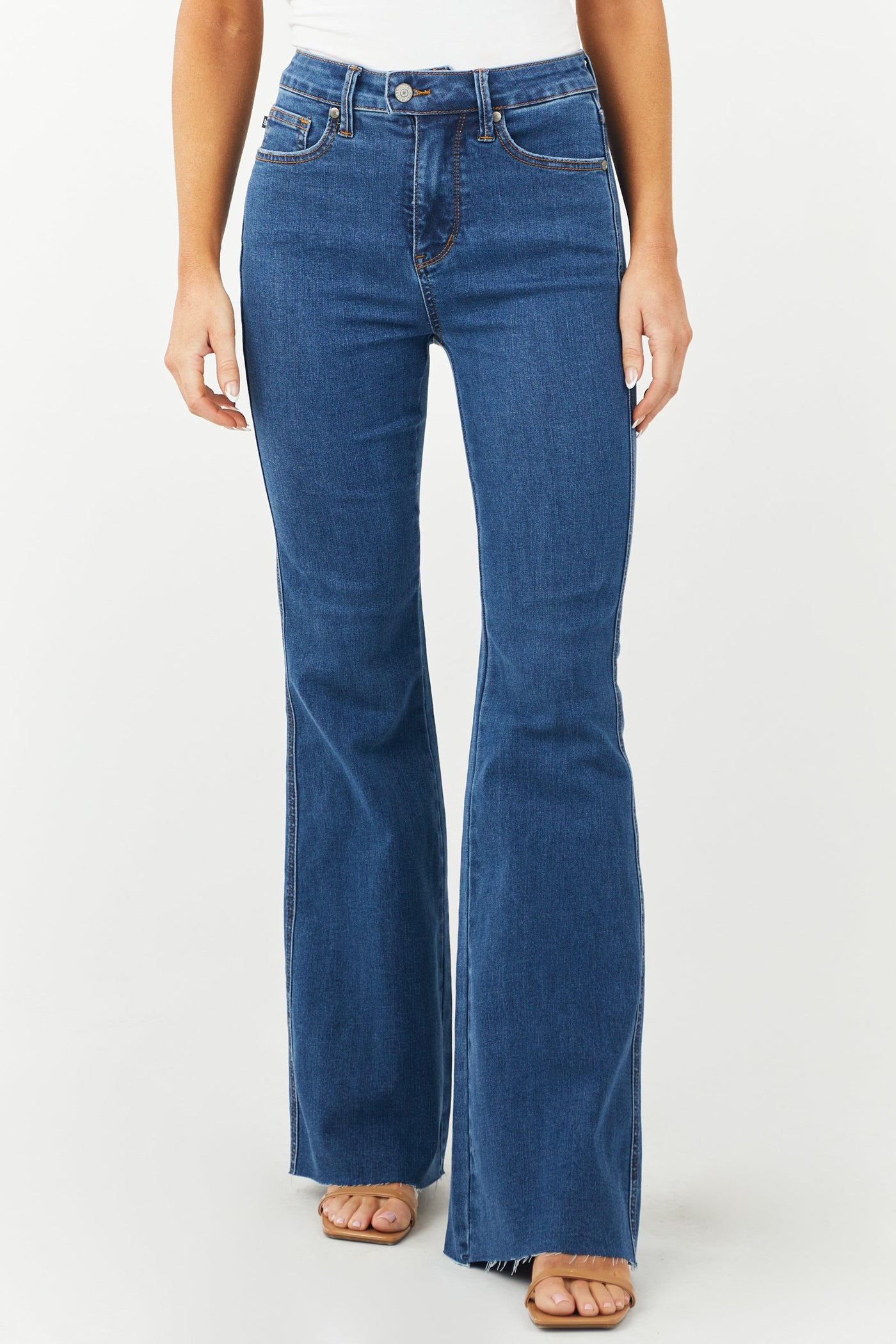 Dark Wash High Rise Control Top Flare Jeans