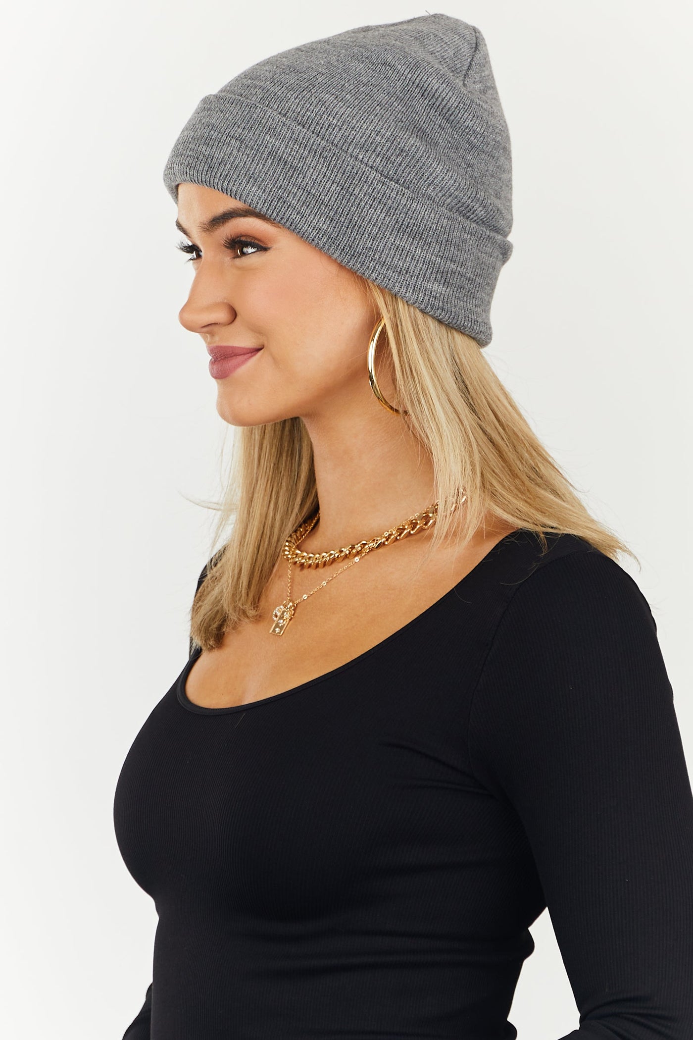 Dark Heather Grey Comfy Knit Basic Beanie