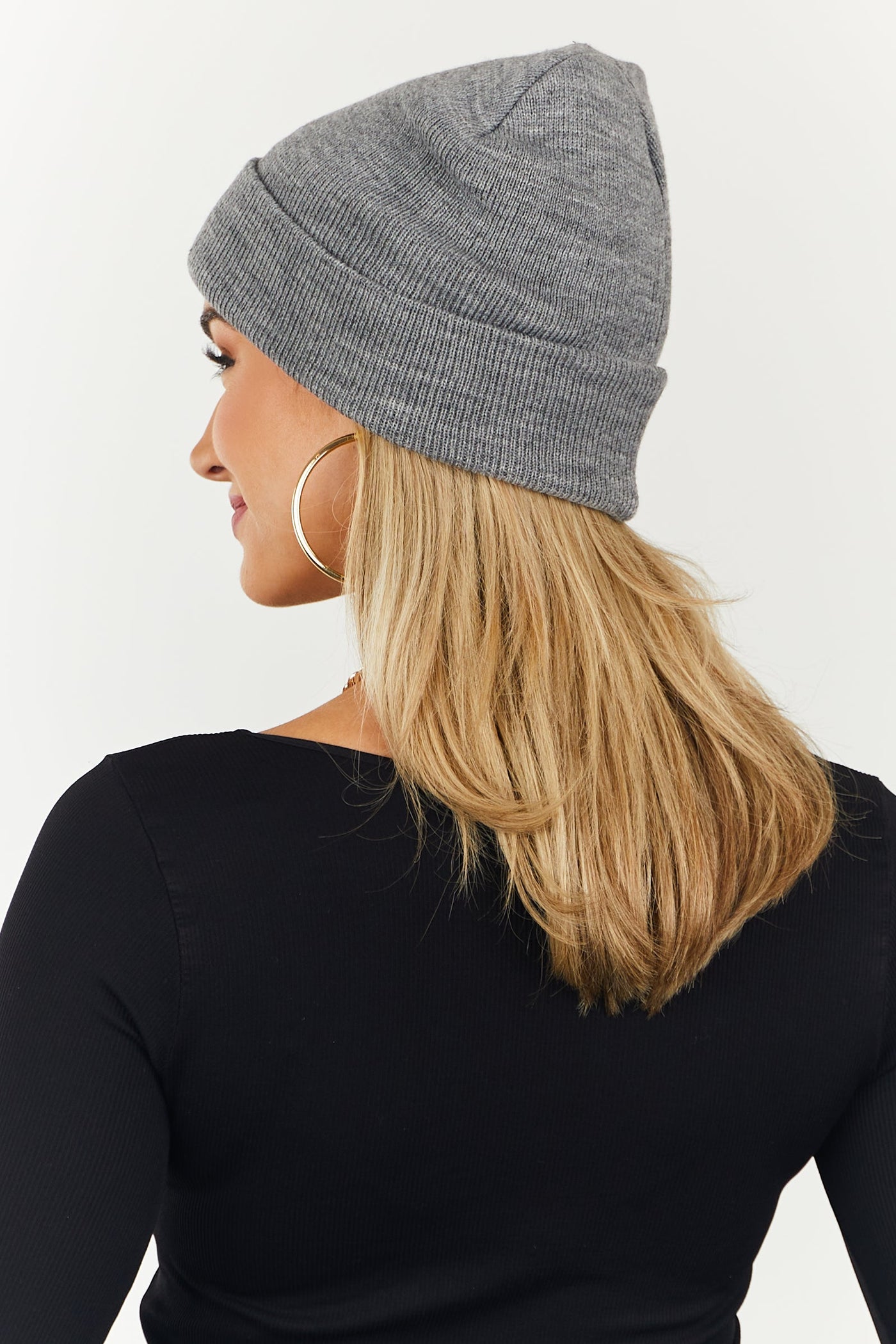 Dark Heather Grey Comfy Knit Basic Beanie
