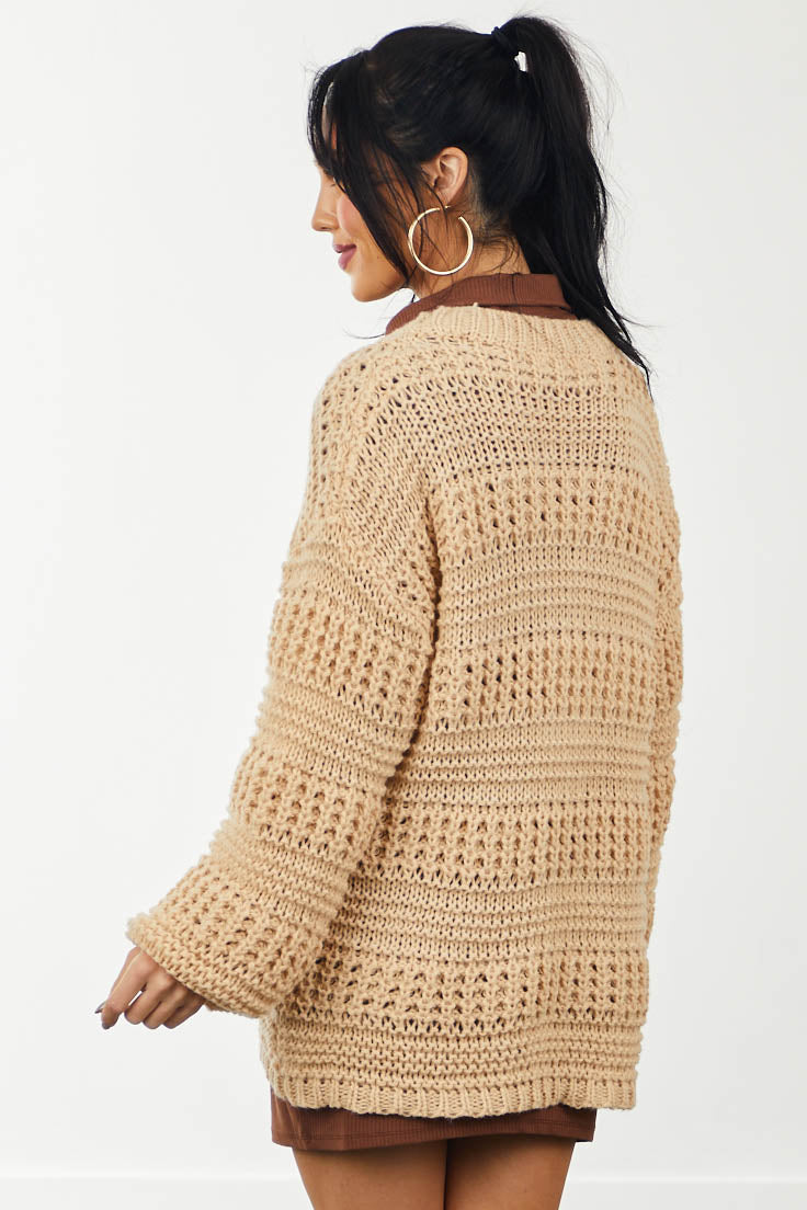 Desert Sand Textured Pullover Sweater