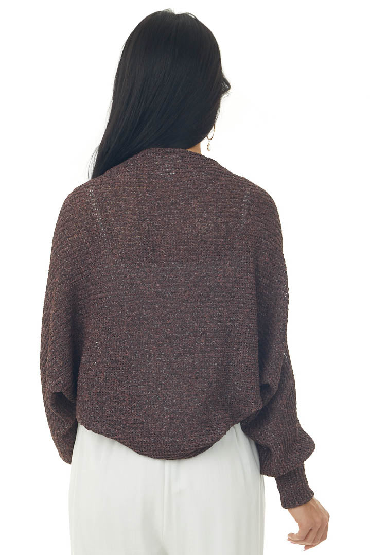 Eggplant Multi Tone Open Front Shrug Cardigan